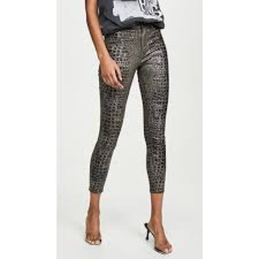 L'AGENCE NWT Textured Crocodile Margot Print size 24 High Rise Skinny